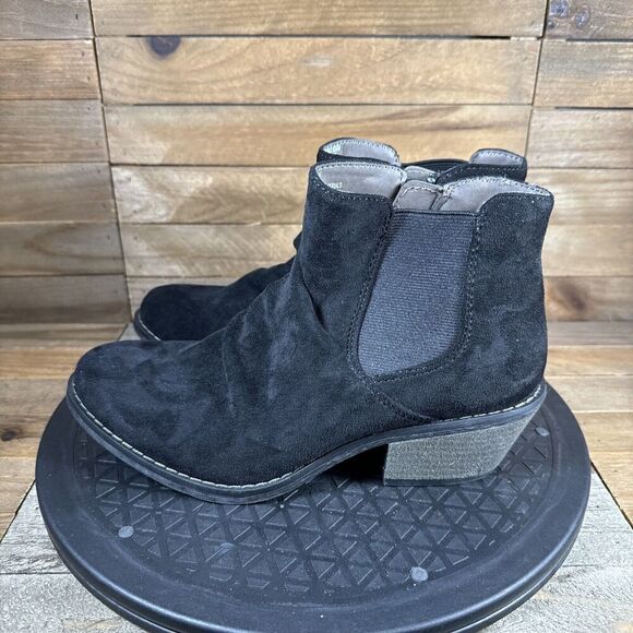 Eurosoft Womens Size 6 M Adeah Ruched Ankle Bootie Luggage Black - Picture 3 of 10